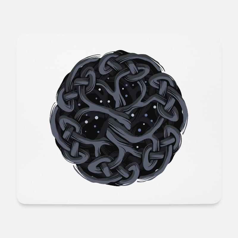 Keltischer Baum, schwarz - Mousepad (Querformat) - Weiß