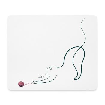cat miaw love, katzenliebhaber - Mousepad (Querformat) - Weiß - Vorne