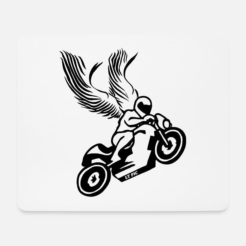 Motorrad SchutzEngel - Mousepad (Querformat) - Weiß
