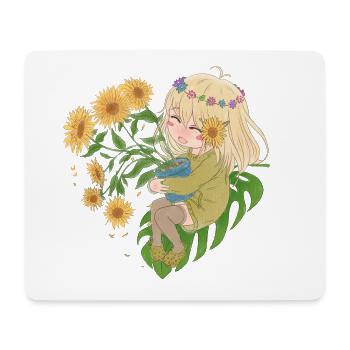 Meine besten Freunde sind Blumen - Mousepad (Querformat) - Weiß - Vorne