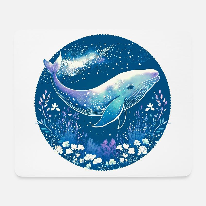 Wal, Meer, Walfisch, Unterwasser, Korallen, Natur - Mousepad (Querformat) - Weiß