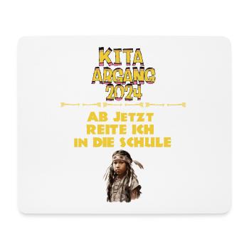 Kita Abgang 2024 jetzt reite ich Schule Indianer - Mousepad (Querformat) - Weiß - Vorne