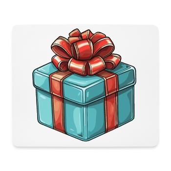 Gift in blue with red bow - Mouse Pad (horizontal) - white - Front