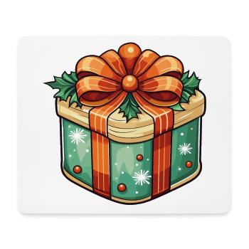Geschenk in grün mit roten Schleifen - Mousepad (Querformat) - Weiß - Vorne