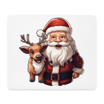 Merry Christmas Santa mitsüssem Rentier - Mousepad (Querformat) - Weiß - Vorne