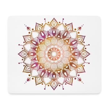 Rosa Gold Ethnisches Mandala - Mousepad (Querformat) - Weiß - Vorne