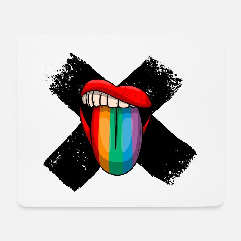 Zungeraus Statement - Mousepad (Querformat) - Weiß