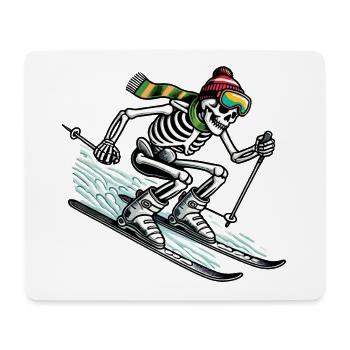 Skelett auf Skiern - Winterabenteuer mit Twist - Mousepad (Querformat) - Weiß - Vorne