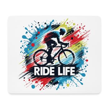 Ride Life – Sport Cycling and Passion for Cycling - Mouse Pad (horizontal) - white - Front