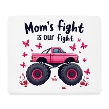 Mamas Kampf unser Kampf - Brustkrebs Bewusstsein - Mousepad (Querformat) - Weiß - Vorne