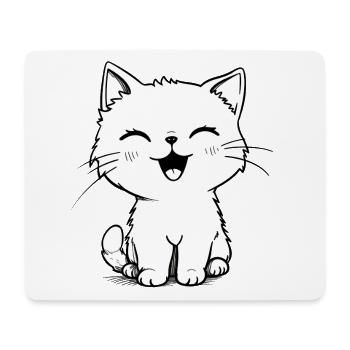 Un chaton heureux - Tapis de souris (format paysage) - blanc - Devant