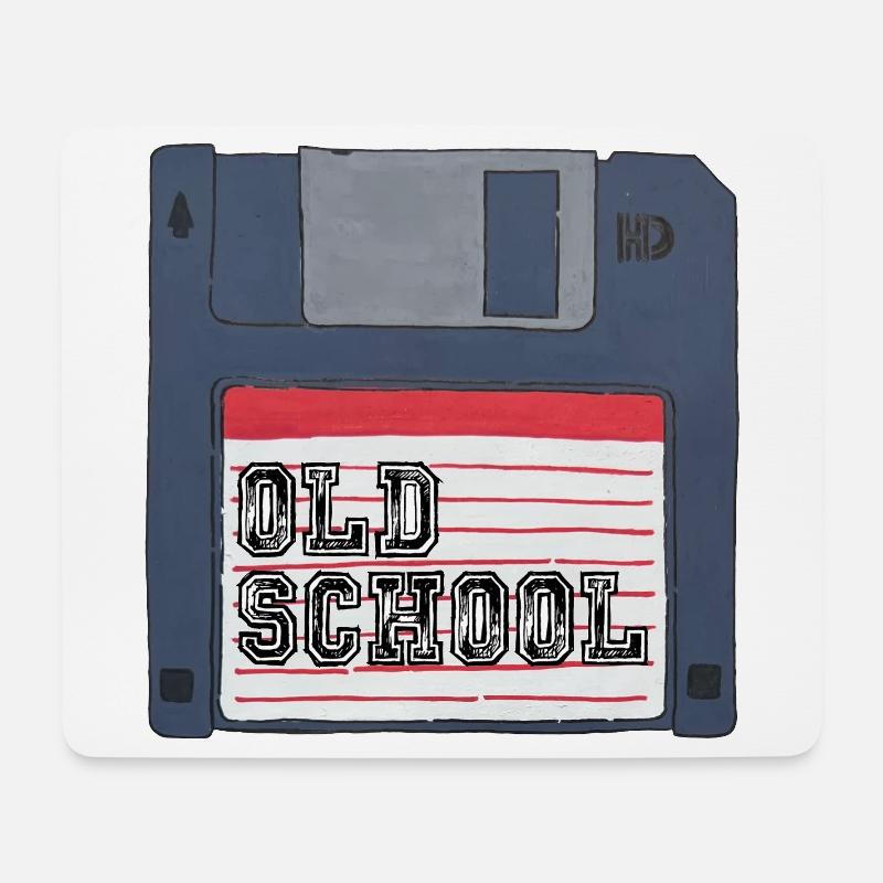 Old school floppy disk retro vintage 80s 90s kids - Mouse Pad (horizontal) - white