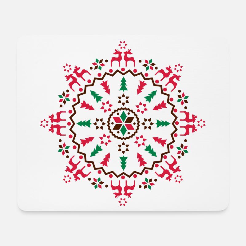 Weihnachts Mandala - Mousepad (Querformat) - Weiß