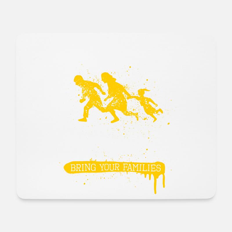refugees welcome - stencil - bleiberecht für alle - Mousepad (Querformat) - Weiß