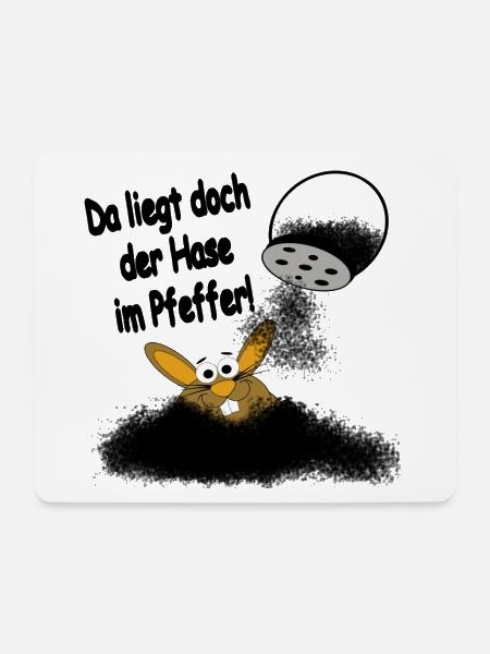 Hase im Pfeffer - Mousepad (Querformat) - Weiß