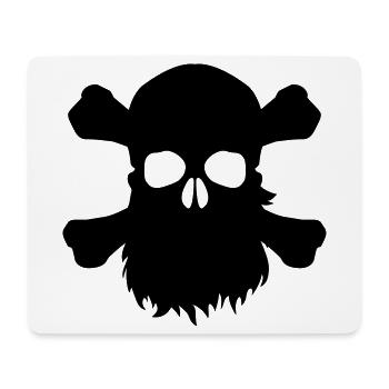 Tête de mort avec une barbe - Tapis de souris (format paysage) - blanc - Devant