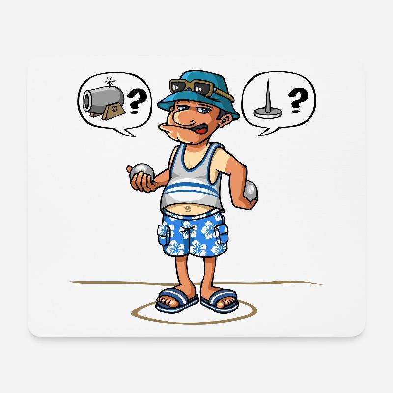 Petanque-Spieler - Mousepad (Querformat) - Weiß