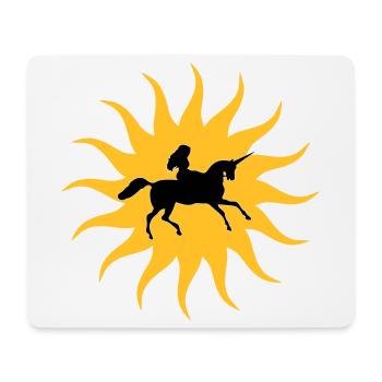 Sonne mit Einhorn - Mousepad (Querformat) - Weiß - Vorne