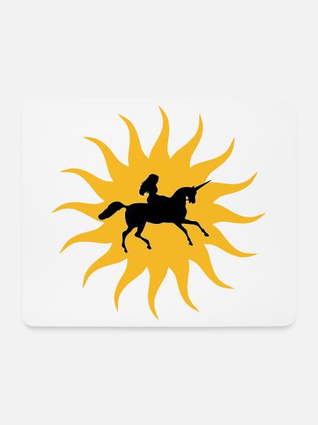 Sun with Unicorn - Mouse Pad (horizontal) - white