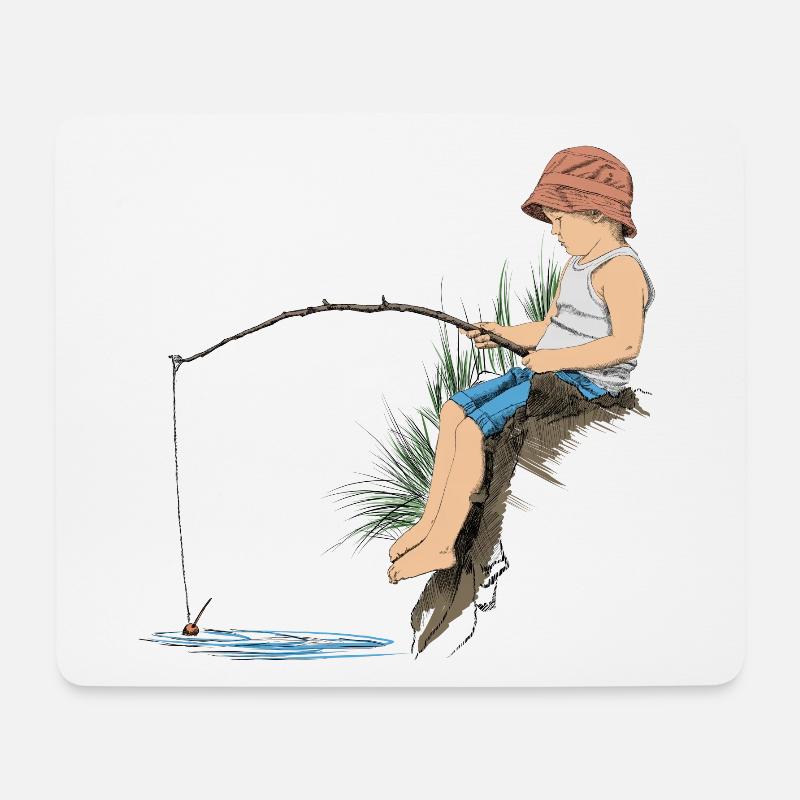 Angler - Mousepad (Querformat) - Weiß