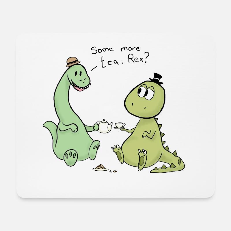 Tea Rex - Mouse Pad (horizontal) - white