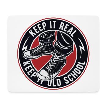 Keep It Real Old School Sneakers Logo - Mouse Pad (horizontal) - white - Front