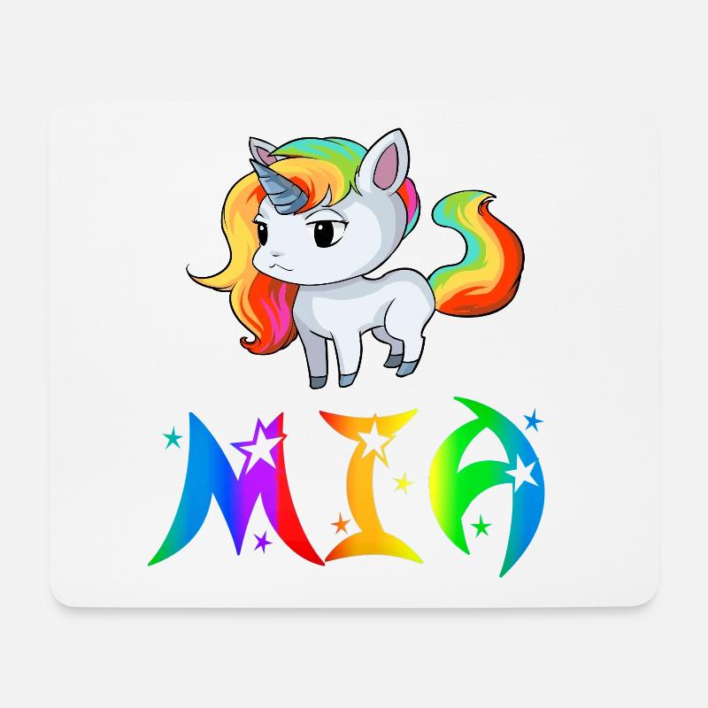 Mia Einhorn - Mousepad (Querformat) - Weiß