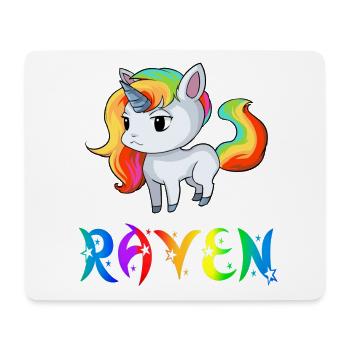 Einhorn Raven - Mousepad (Querformat) - Weiß - Vorne