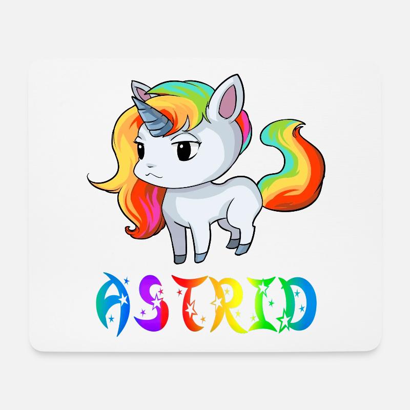 Einhorn Astrid - Mousepad (Querformat) - Weiß