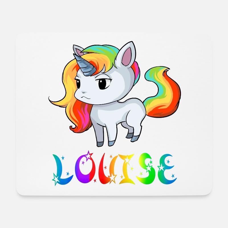 Einhorn Louise - Mousepad (Querformat) - Weiß