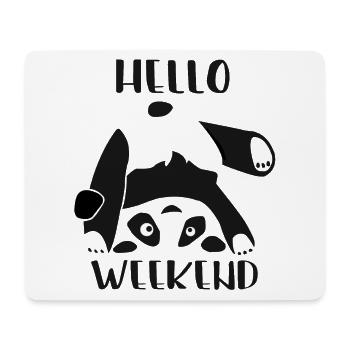 hello weekend, panda, bear - Mouse Pad (horizontal) - white - Front