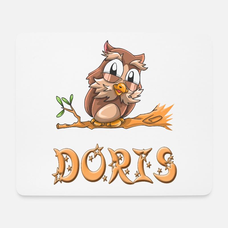 Eule Doris - Mousepad (Querformat) - Weiß