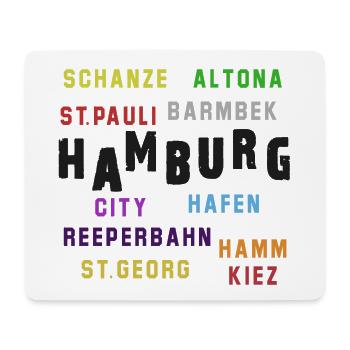 Hamburg Quarter Typo Collage - Mouse Pad (horizontal) - white - Front