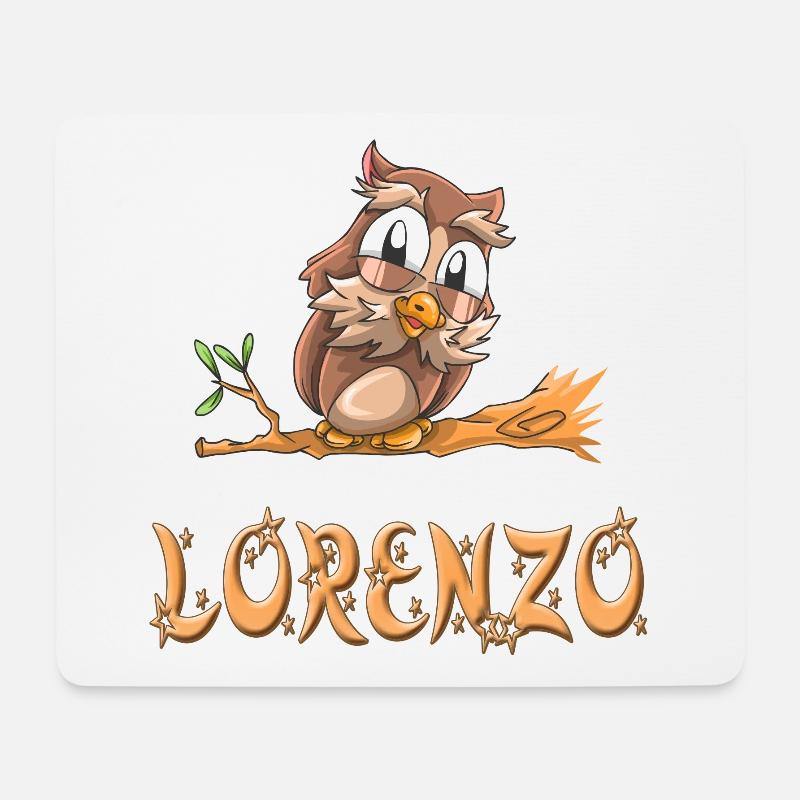Eule Lorenzo - Mousepad (Querformat) - Weiß