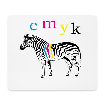 CMYK Zebra - Mousepad (Querformat) - Weiß - Vorne
