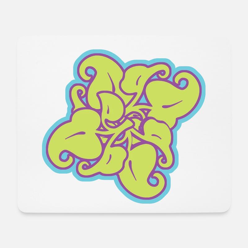 Mandala Artisches Muster in Limette - Mousepad (Querformat) - Weiß