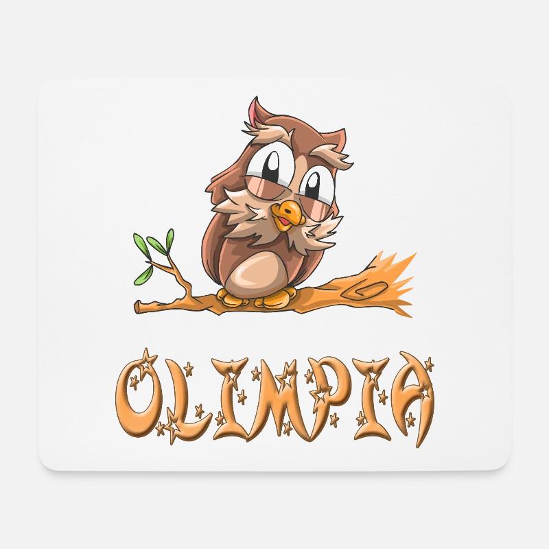 Owl Olimpia - Tapis de souris (format paysage) - blanc