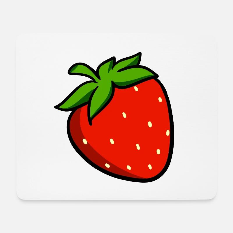 Erdbeeren - Mousepad (Querformat) - Weiß