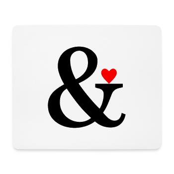 Ampersand Herz I Zeichen Symbol & Liebe Geschenk - Mousepad (Querformat) - Weiß - Vorne
