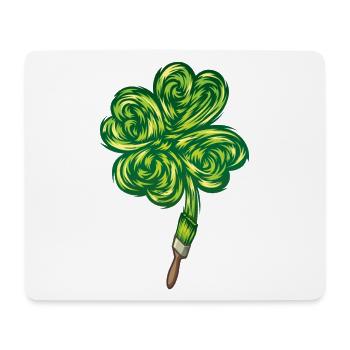 Clover - "I make my own luck" - Mousepad (Querformat) - Weiß - Vorne