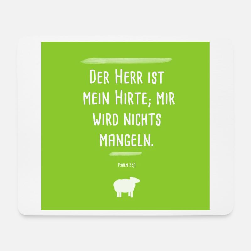 Psalm Der Herr ist mein Hirte - Mousepad (Querformat) - Weiß