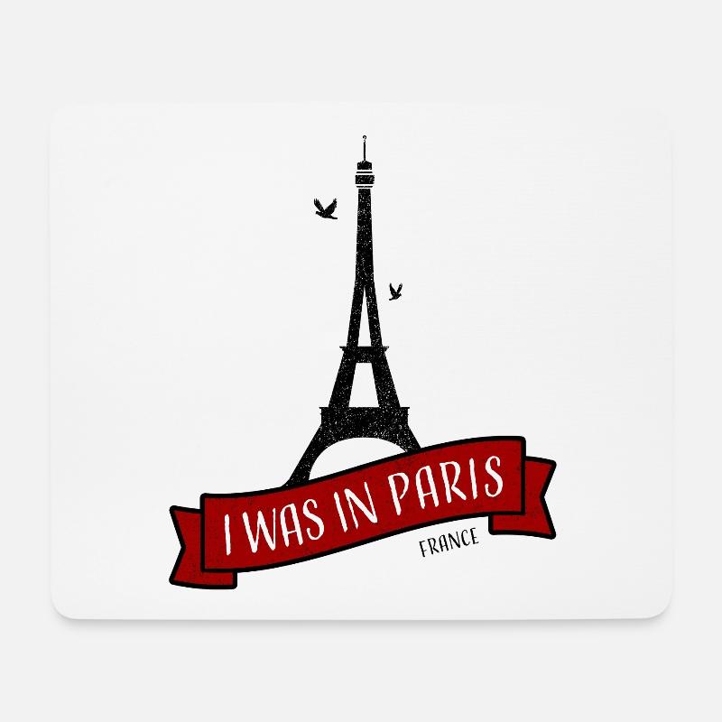 Paris I Was In Paris (I Love Paris) - Mousepad (Querformat) - Weiß