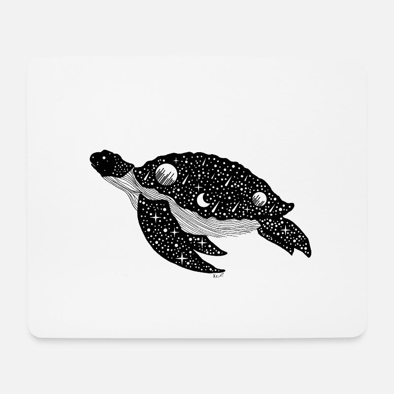 Nacht Silhouette Schildkröte - Mousepad (Querformat) - Weiß