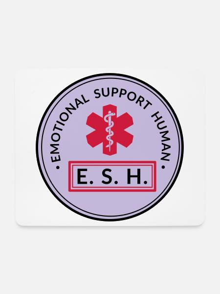 Emotional Support Human - Mousepad (Querformat) - Weiß