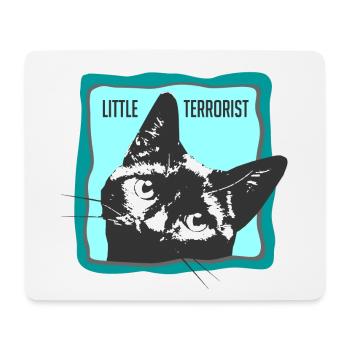 Katzenporträt mit Slogans - Mousepad (Querformat) - Weiß - Vorne