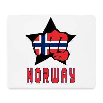 Norvège poing avec drapeau national cadeau drapeau - Tapis de souris (format paysage) - blanc - Devant