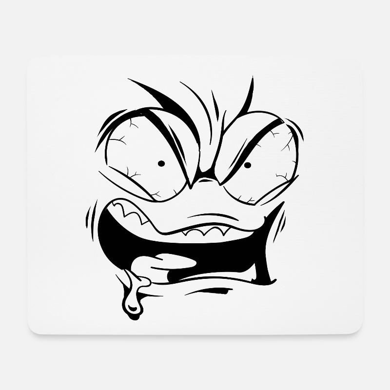 Angry face - Mousepad (Querformat) - Weiß