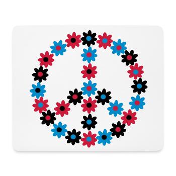 Blumen Friedenszeichen - Mousepad (Querformat) - Weiß - Vorne