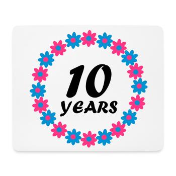 10 ans - Tapis de souris (format paysage) - blanc - Devant