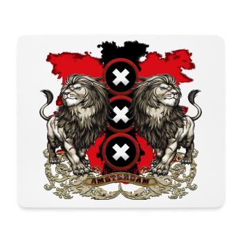 Amsterdam-Wappen 2018 weiß - Mousepad (Querformat) - Weiß - Vorne